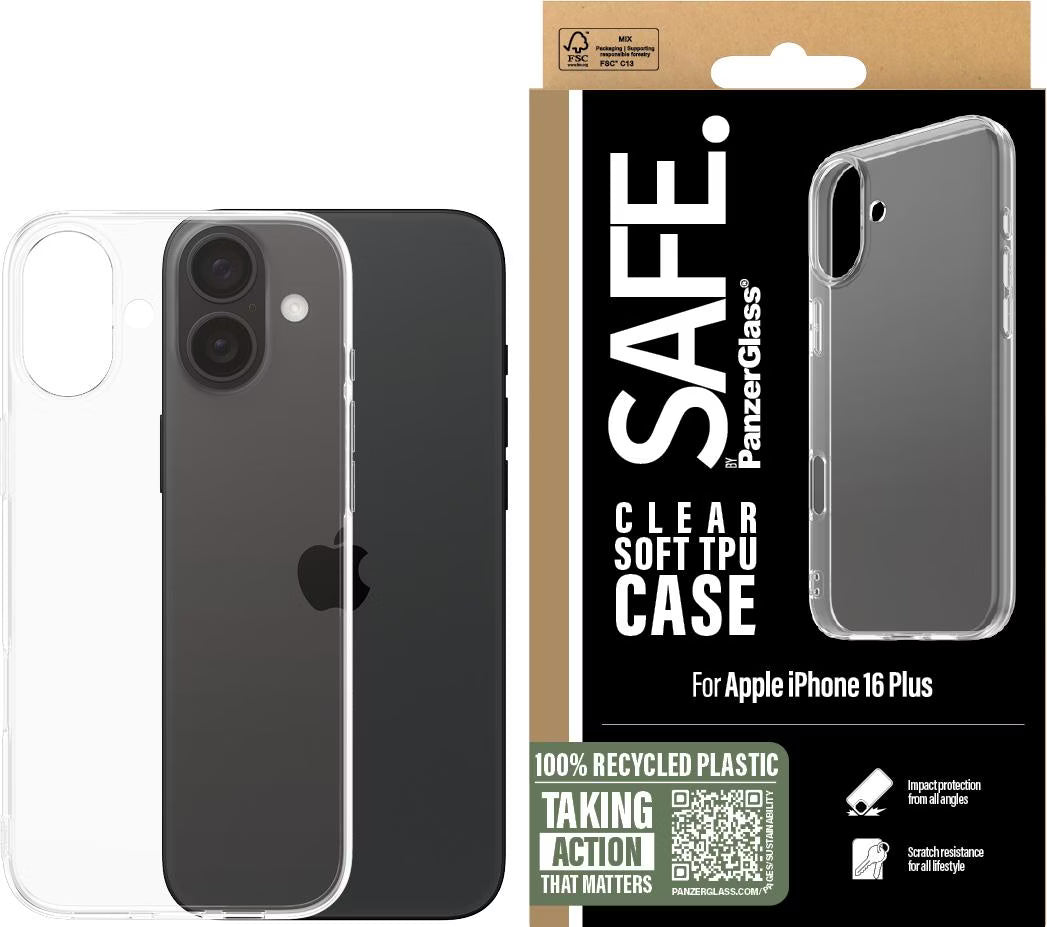 PanzerGlass SAFE by PG EyeCare TPU Transparent Case – Apple iPhone 16 Plus (6.7")