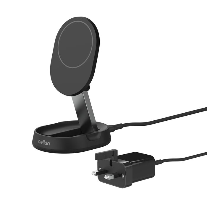 Belkin Boost Charge Pro 15W convertible magnetic wireless charging stand, MagSafe compatible fast Qi2 wireless charger Black