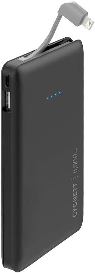 سيجنت - كابل لايتنينج ChargeUp Pocket بسعة 8,000 مللي أمبير/ساعة وقوة 2.1 أمبير - أسود