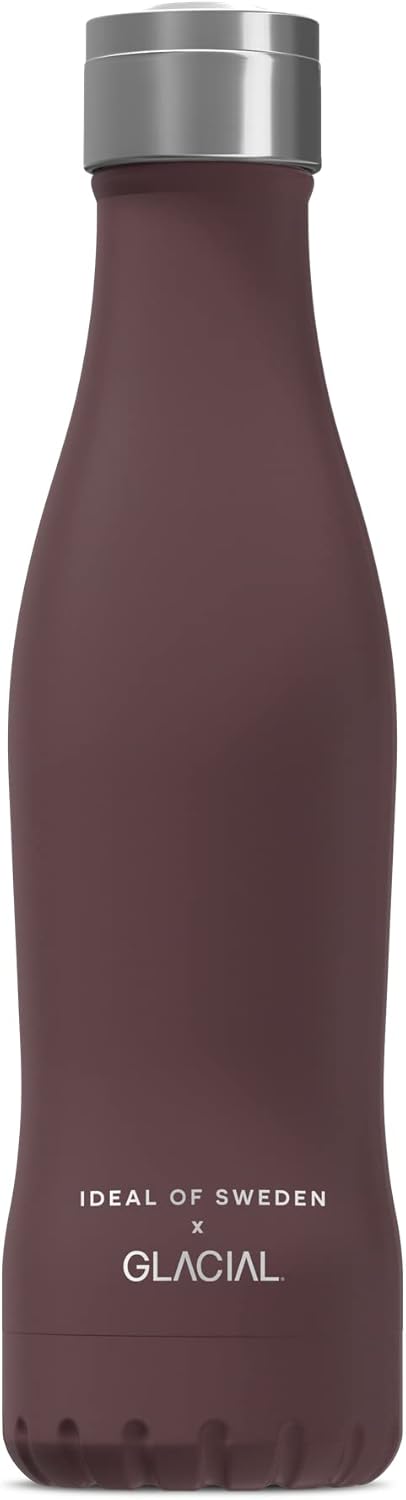 IDEAL OF SWEDEN Stainless Steel Vacuum Flask with Pattern Print for Hot and Cold Drinks. BPA Free (Electric Ruby)