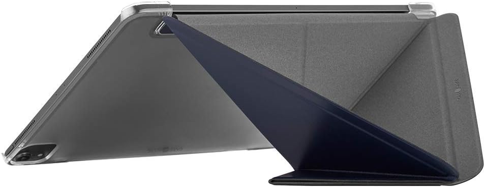 جراب Case-Mate متعدد الحوامل لجهاز iPad Pro - تصميم أوريجامي جلدي مع حماية 360 درجة، ظهر شفاف مع وضع عرض متعدد، وضع السكون/التنشيط التلقائي (10.2 بوصة، أزرق داكن)