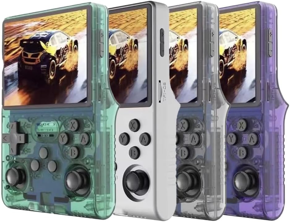 وحدة تحكم ألعاب محمولة R40S Pro Retro، شاشة IPS مقاس 3.5 بوصة، وحدة تحكم ألعاب محمولة ببطارية 3800 مللي أمبير في الساعة، نظام Linux مع بطاقة 256 جيجابايت وأكثر من 30000 لعبة (أبيض)