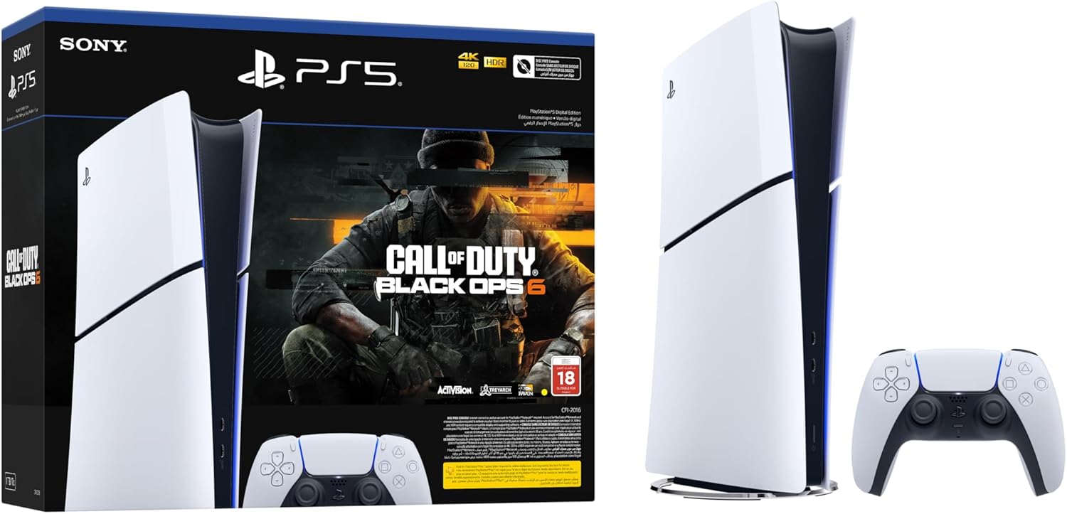 جهاز بلاي ستيشن 5 الرقمي النحيف + لعبة Call of Duty Black Ops 6 - النسخة الإماراتية