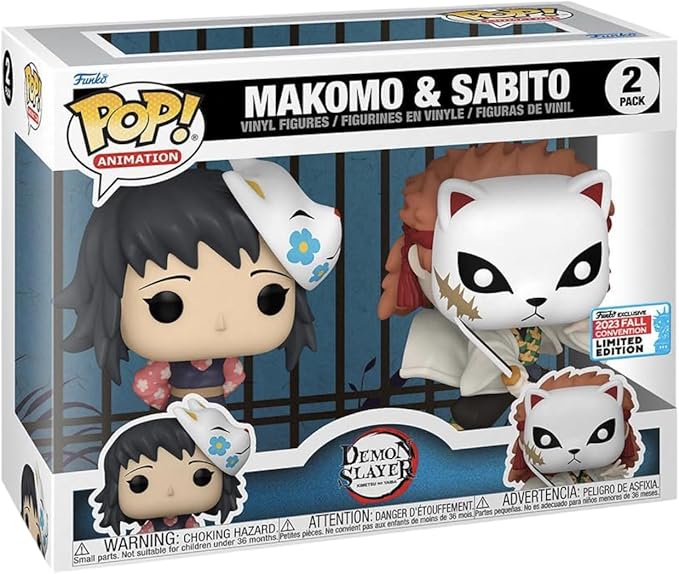 Pop! Animation: Demon Slayer – Makomo & Sabito 2‑Pack (NYCC’23 Exclusive) Vinyl Figures