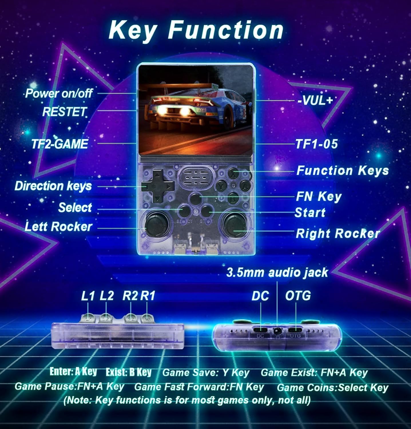 وحدة تحكم ألعاب محمولة R40S Pro Retro، شاشة IPS مقاس 3.5 بوصة، وحدة تحكم ألعاب محمولة ببطارية 3800 مللي أمبير في الساعة، نظام Linux مع بطاقة 256 جيجابايت وأكثر من 30000 لعبة (أبيض)