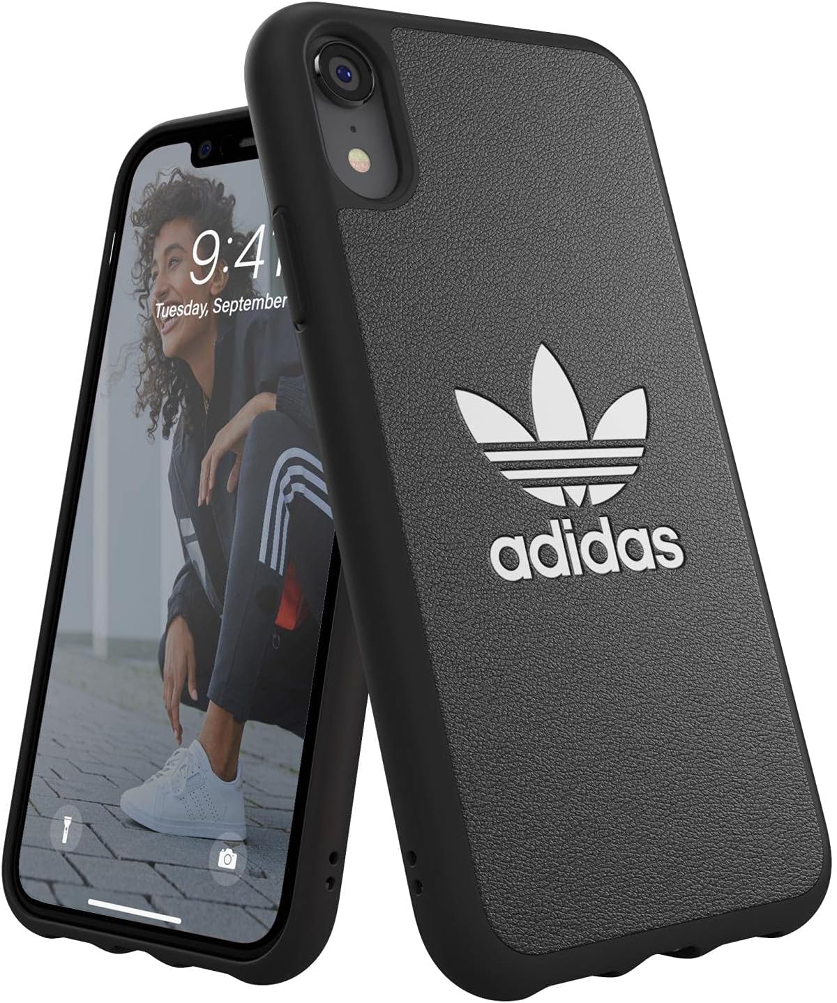 غطاء أديداس الأصلي لهاتف iPhone 6.1 بوصة - أسود