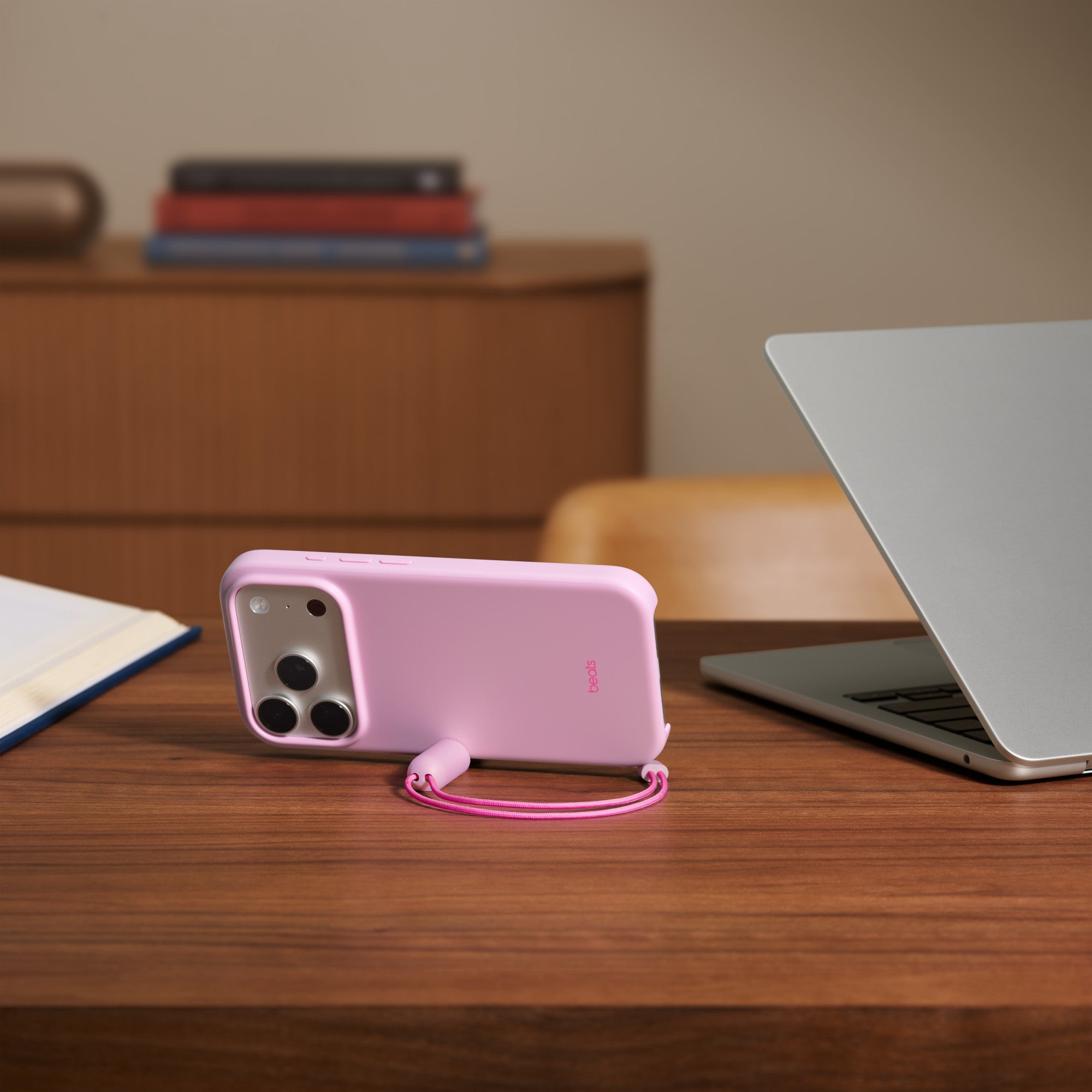 Beats iPhone 17 Pro Kickstand Case with MagSafe and Camera Control – Pebble Pink