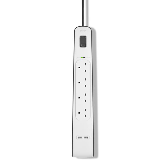 Belkin 2.4 Amp USB Charging 4-outlet Surge Protection Strip White