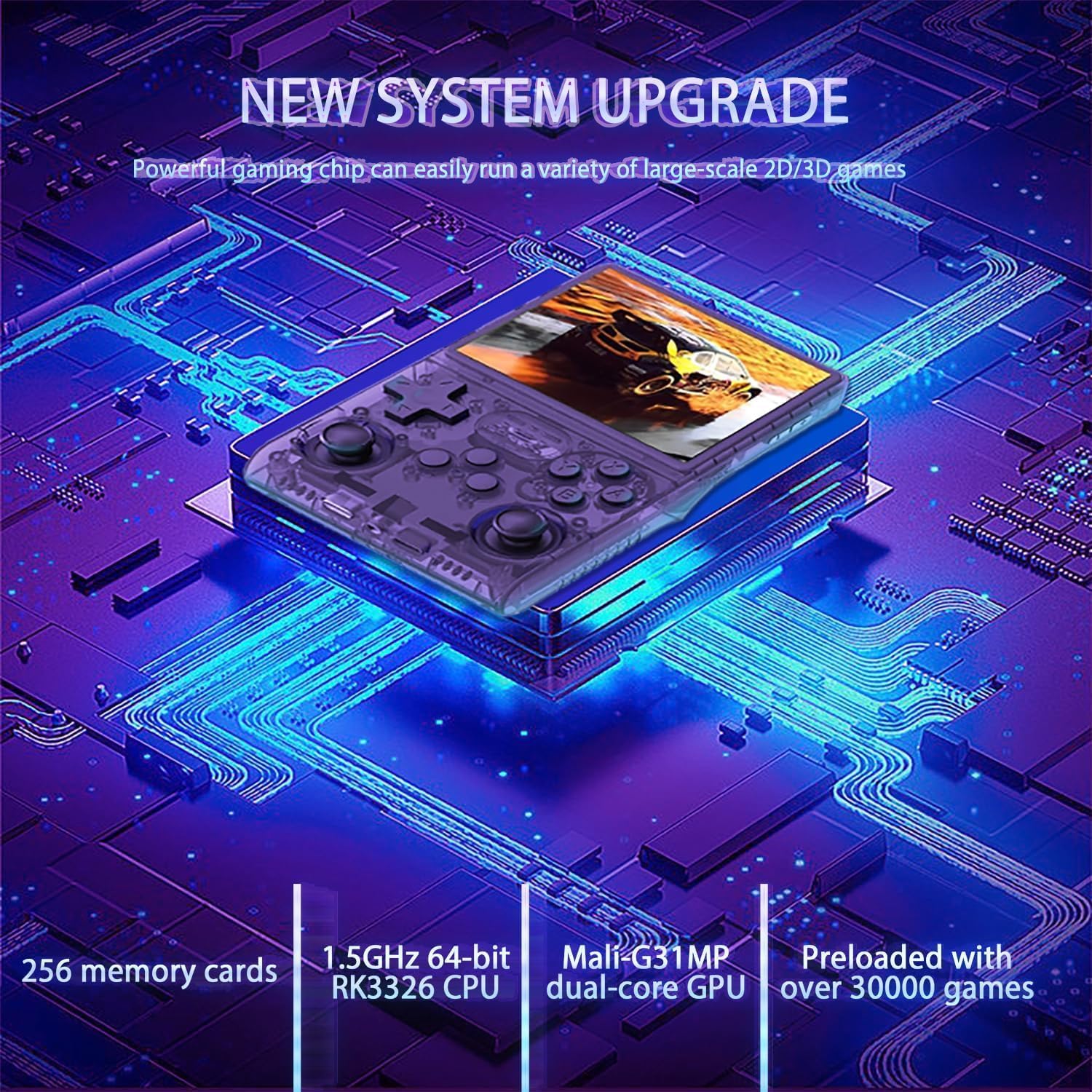 وحدة تحكم ألعاب محمولة R40S Pro Retro، شاشة IPS مقاس 3.5 بوصة، وحدة تحكم ألعاب محمولة ببطارية 3800 مللي أمبير في الساعة، نظام Linux مع بطاقة 256 جيجابايت وأكثر من 30000 لعبة (أبيض)