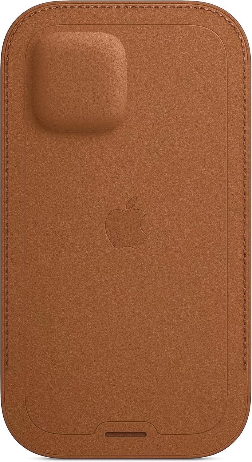 Genuine Apple iPhone 12/12 Pro Leather Sleeve with MagSafe Saddle Brown