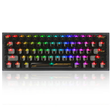 لوحة مفاتيح الألعاب الميكانيكية Redragon K617CTB-RGB Fizz 60% سلكية RGB - تصميم شفاف