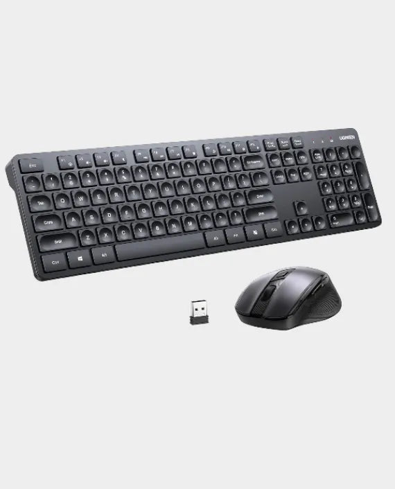 UGREEN 2.4 GHz Wireless Membrane Keyboard & Ergonomic Mouse Combo