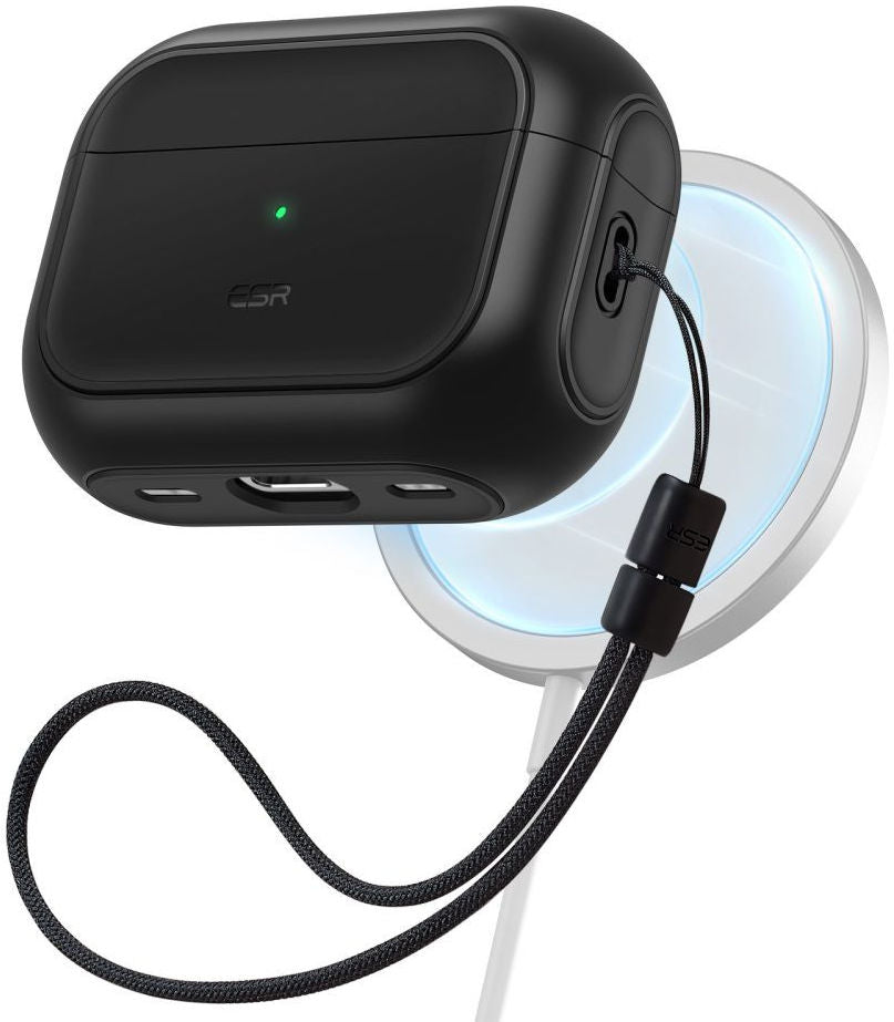 حافظة ESR Orbit Hybrid Halo Lock لسماعات Apple AirPods Pro 1/2 MagSafe باللون الأسود