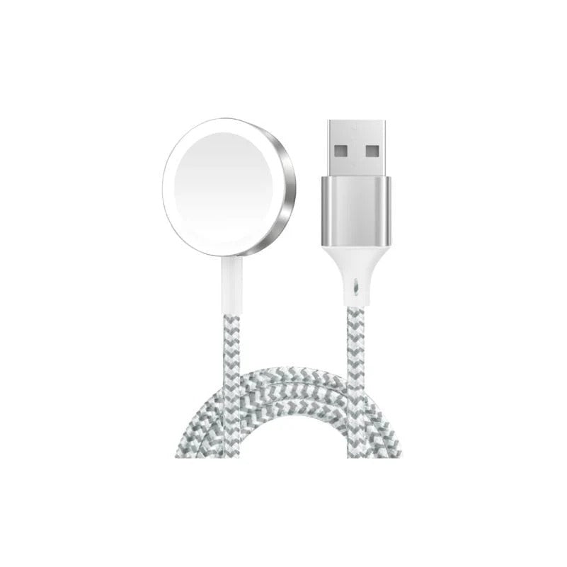 Green Lion Magnetic Braided Charging Cable 1.2M (USB-A Interface) For IWatch - Silver