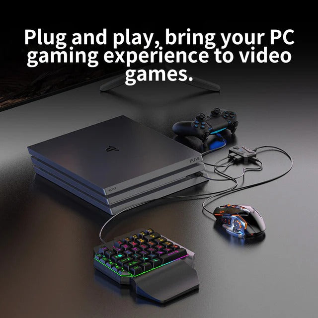 MIX master Gaming Keyboard Mouse Converter Set, RGB Mouse & Keyboard Combo Pack for PS3 / PS4 / PS5 / Xbox One