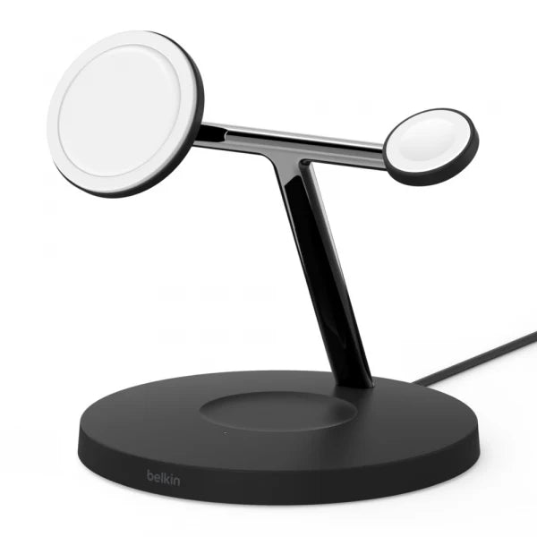 Belkin BoostCharge PRO MagSafe 3-in-1 Wireless Charger with 3-Pin UK Power Supply Unit