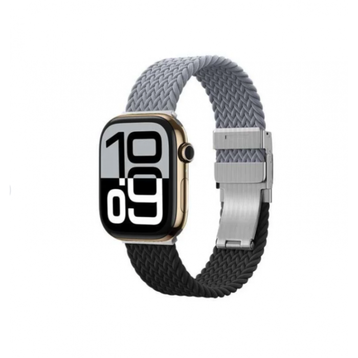 سوار ساعة AMAZINGTHING BLEND لساعة Apple Watch باللونين الأسود والرمادي