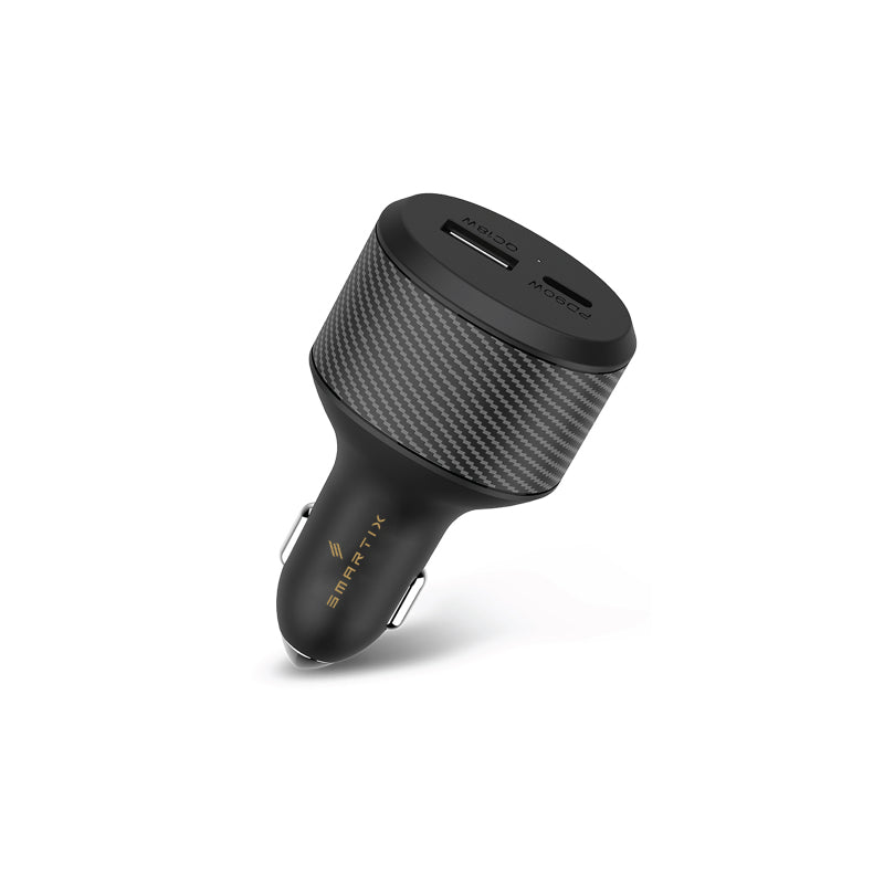 Smartix iConnect 108W Car Charger - Total Output 18 QC and 90 PD for Macbook
