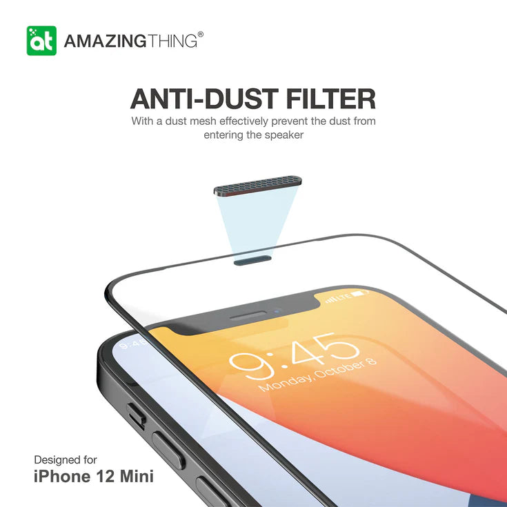 واقي شاشة زجاجي مقوى لهاتف iPhone 12 Mini من Amazing Thing، مغطى بالكامل بزجاج فائق الجودة