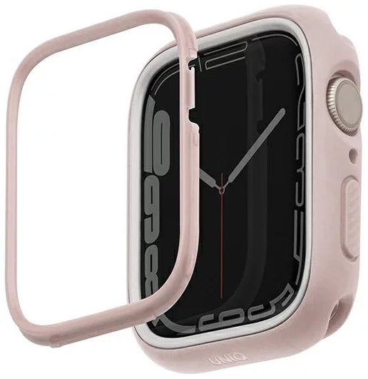 جراب UNIQ Moduo لساعة Apple Watch Series 4/5/6/7/8 / SE 44 / 45 مم أبيض وردي (UNIQ-45MM-MDPNKWHT) 