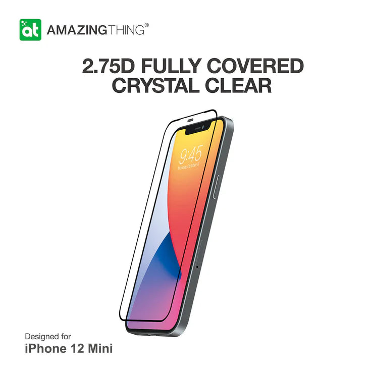 واقي شاشة زجاجي مقوى لهاتف iPhone 12 Mini من Amazing Thing، مغطى بالكامل بزجاج فائق الجودة