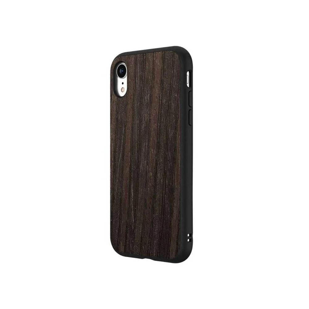 RhinoShield Solid Suit iPhone XR Case - Brown Wood with Black Trim