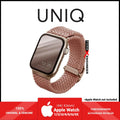 سوار UNIQ Aspen مضفر لساعة Apple Watch Series 7 - SE - 6 - 5 - 4 - 3 - 2 - 1 ( 45 مم - 44 مم - 42 مم ) - وردي جريب فروت