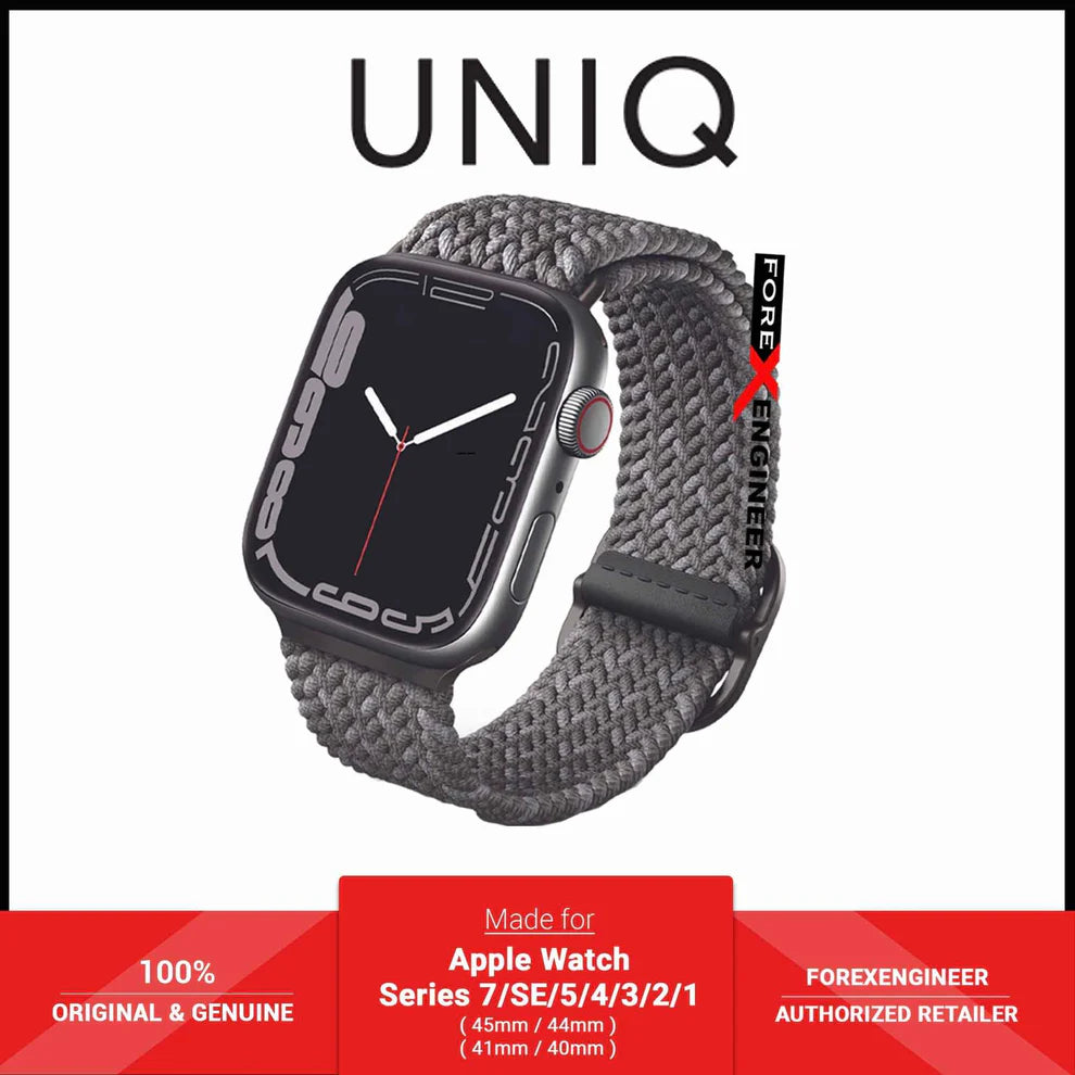 حزام UNIQ Aspen Designer Edition لساعة Apple Watch باللون الرمادي Pebble
