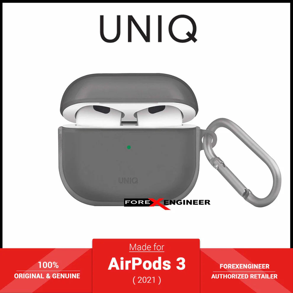 جراب UNIQ Glase لسماعات AirPods بلون دخاني لامع