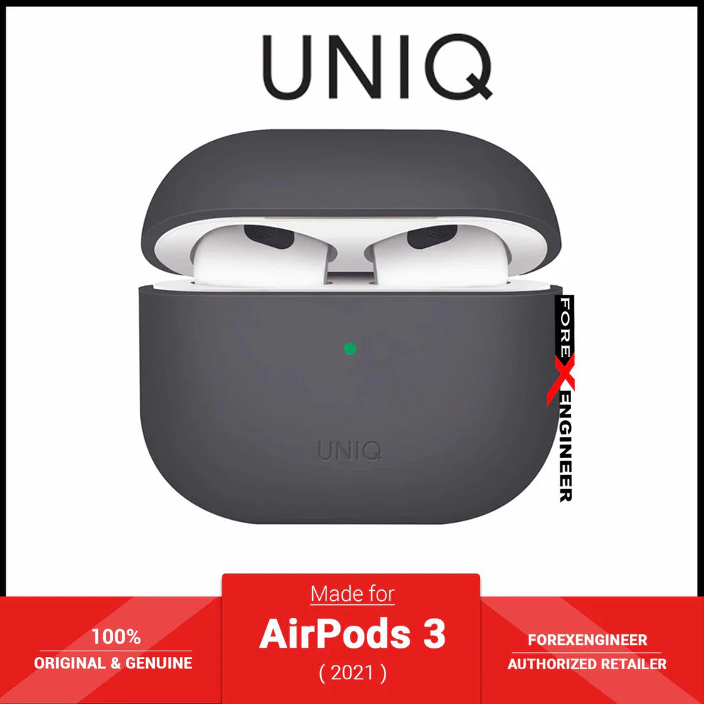 Uniq Lino Hybrid Liquid Silicon Airpods Case - Ash (Grey)