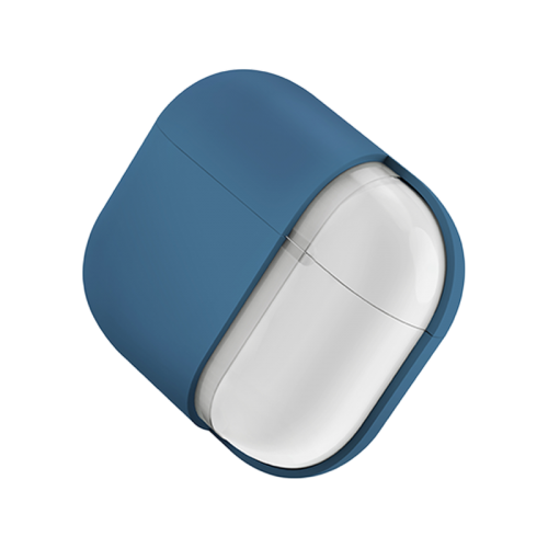 جراب يونيك نيكسو أكتيف هايبرد من السيليكون لسماعات إيربودز الجيل الرابع مع خطافات أذن رياضية - أزرق باسيفيك