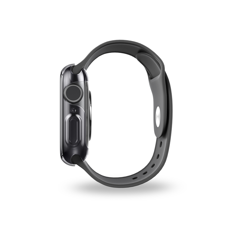 علبة ساعة UNIQ GARDE هجينة مع حماية للشاشة مقاس 41 مم، مدخنة (رمادية ملونة)