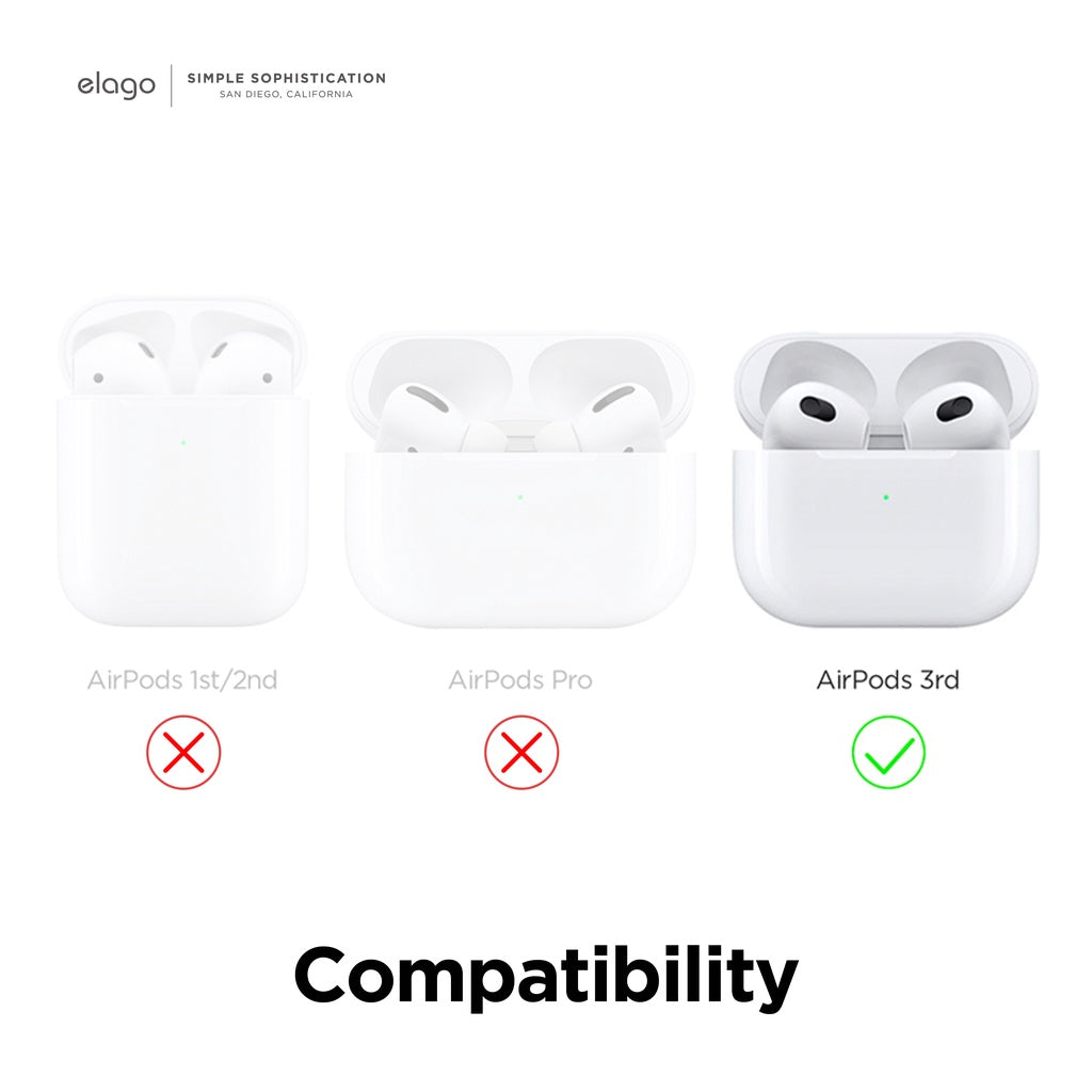 سماعات أذن Elago AirPods 3 مزودة بخطافات cvr مع جراب Drk Gry