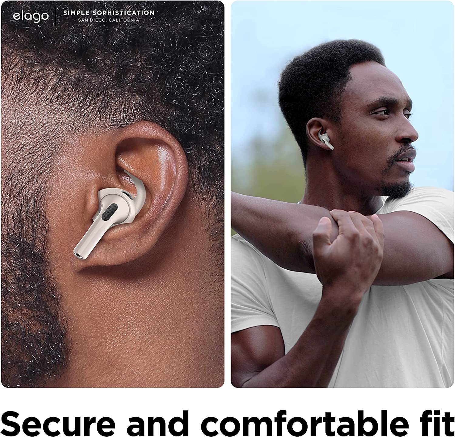 غطاء سماعات الأذن Elago AirPods 3 مع خطافات وحقيبة، أبيض