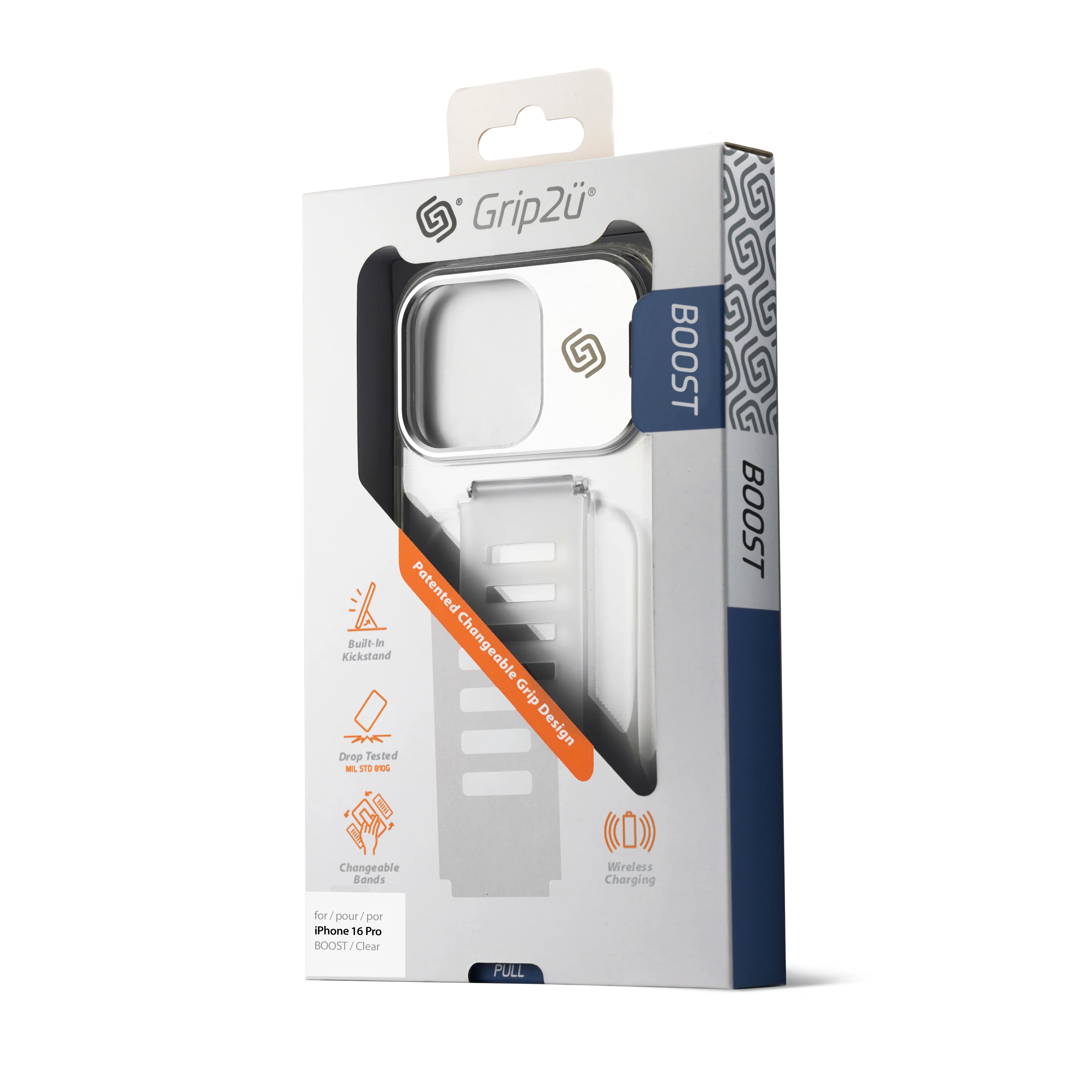 Grip2U iPhone 16 Pro BOOST KIckstand Clear