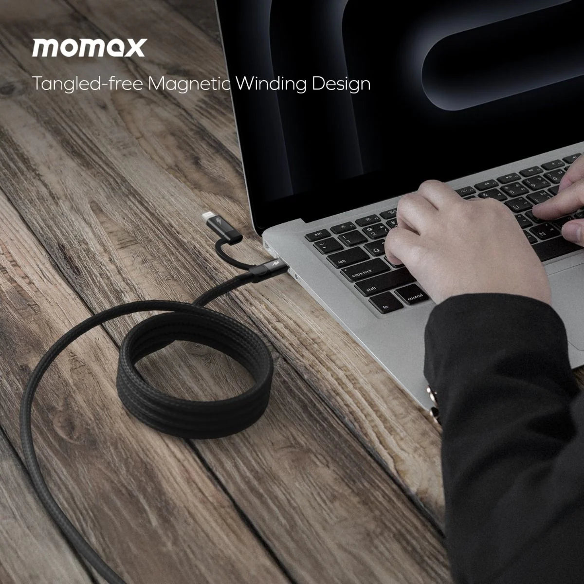 كابل مغناطيسي MOMAX MAG LINK USB-C إلى C وLightning بطول 1 متر