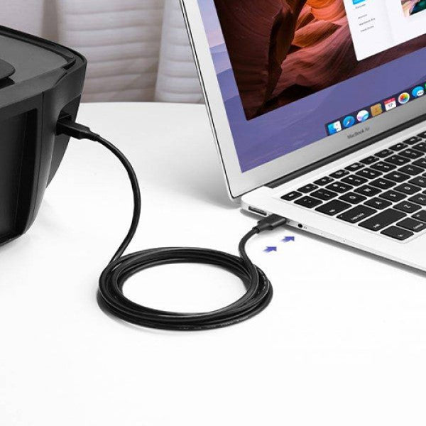 كابل طباعة يوجرين USB 2.0 AM إلى BM بطول 3 أمتار باللون الأسود