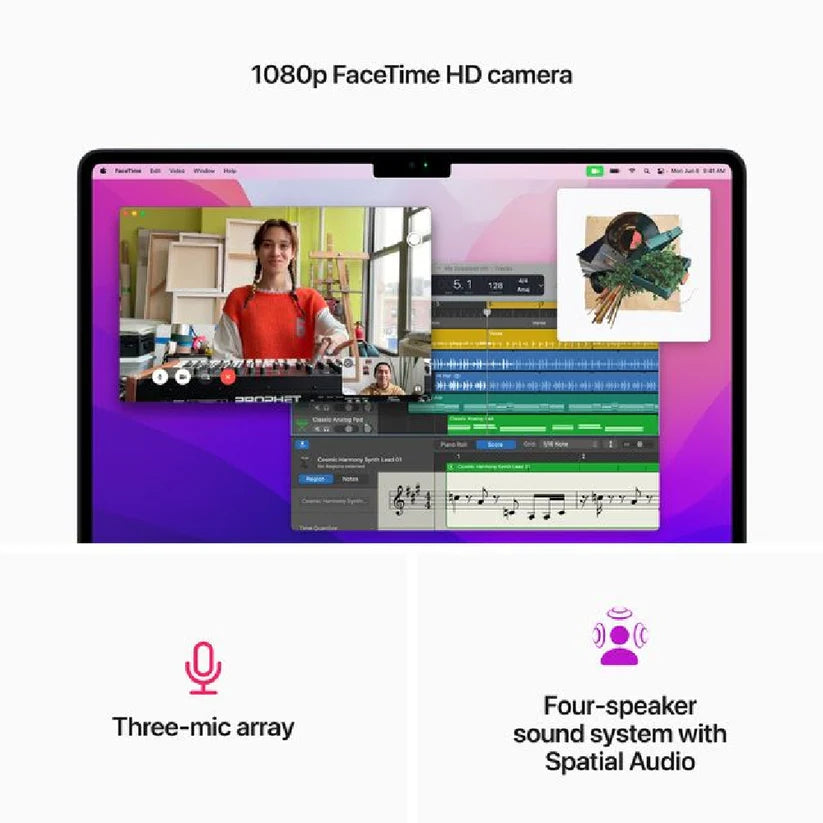 MacBook Air: شريحة Apple M2 مع وحدة معالجة مركزية ثمانية النواة ووحدة معالجة رسومية ثمانية النواة، وسعة تخزين 256 جيجابايت - منتصف الليل