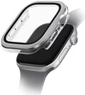 جراب UNIQ Voute لساعة Apple Watch Series 10 مقاس 42 مم من الزجاج المقوى باللون الفضي