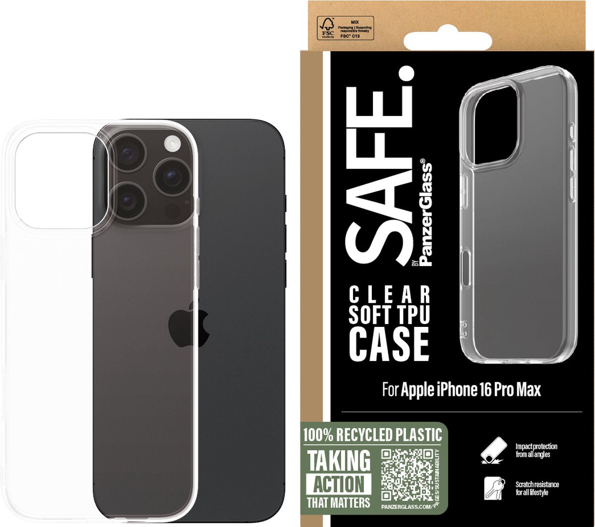 PanzerGlass SAFE by PG EyeCare TPU Transparent Case – Apple iPhone 16 Pro Max (6.9")