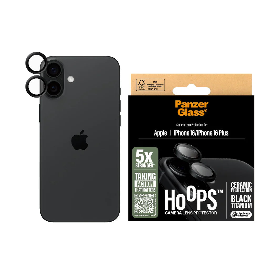 PanzerGlass Ceramic Hoops Camera Lens Protector – iPhone 16 / iPhone 16 Plus