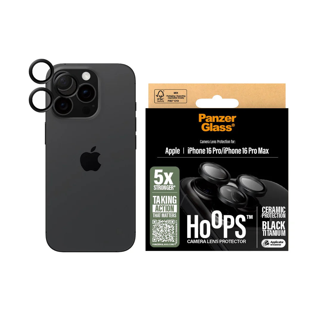 PanzerGlass® Hoops® Ceramic Camera Lens Protector for iPhone 16 Pro / 16 Pro Max