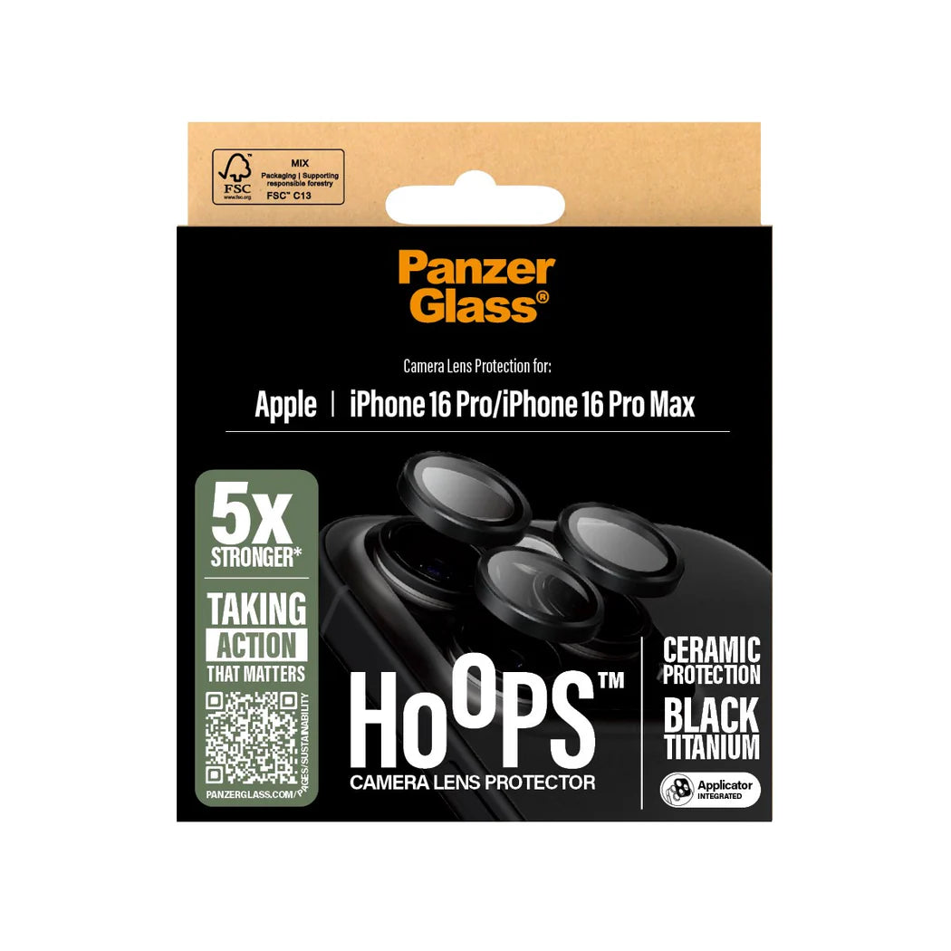 PanzerGlass® Hoops® Ceramic Camera Lens Protector for iPhone 16 Pro / 16 Pro Max