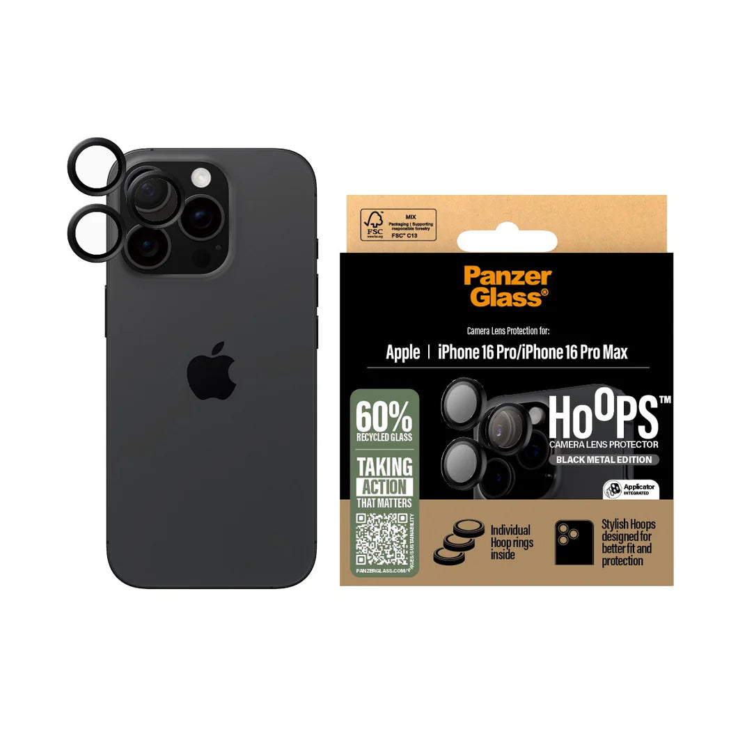 PanzerGlass Hoops Black Camera Lens Protector – iPhone 16 Pro / iPhone 16 Pro Max