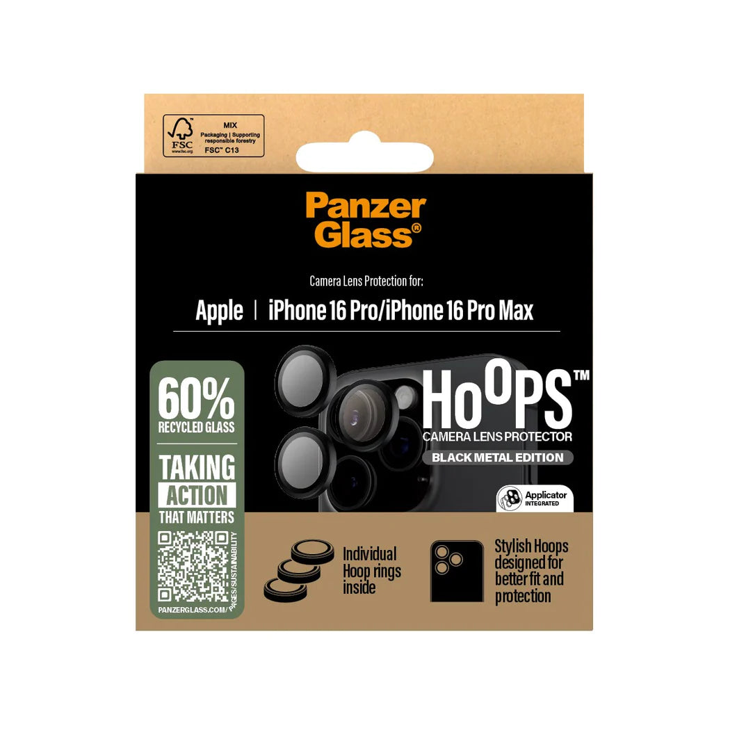 PanzerGlass Hoops Black Camera Lens Protector – iPhone 16 Pro / iPhone 16 Pro Max