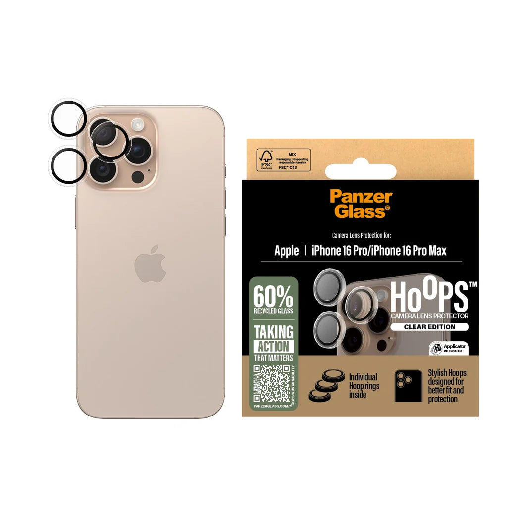 PG Apple iPhone 16 Pro/16 Pro Max Hoops Camera Protector Transparent