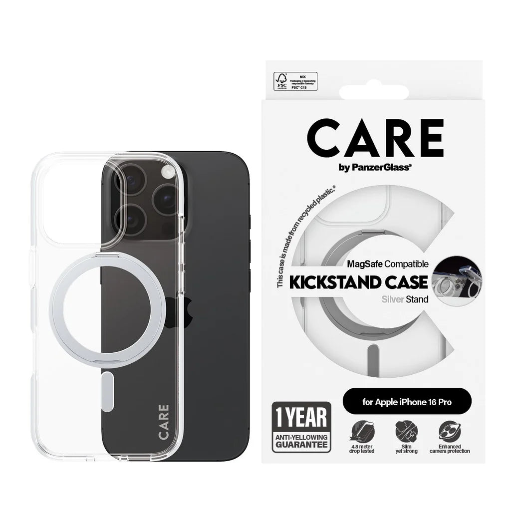 جراب CARE by PanzerGlass مزود بمسند فضي وغطاء MagSafe لهاتف iPhone 16 Pro