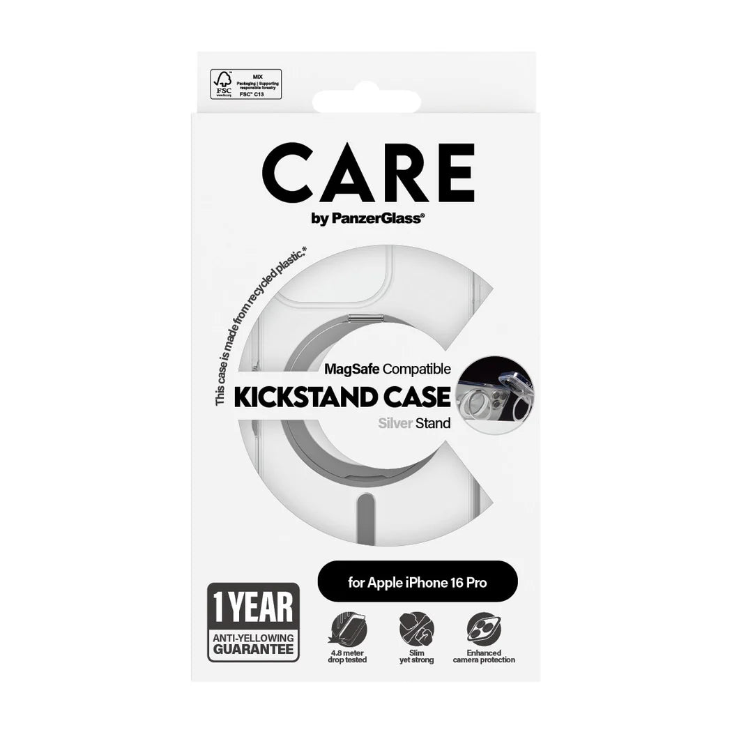 جراب CARE by PanzerGlass مزود بمسند فضي وغطاء MagSafe لهاتف iPhone 16 Pro