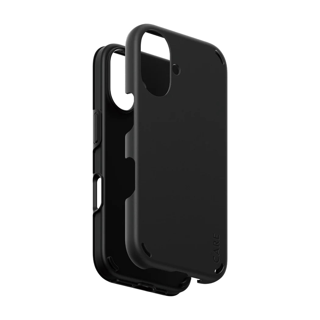 جراب CARE من PanzerGlass ذو الحماية المزدوجة باللون الأسود لهاتف iPhone 16