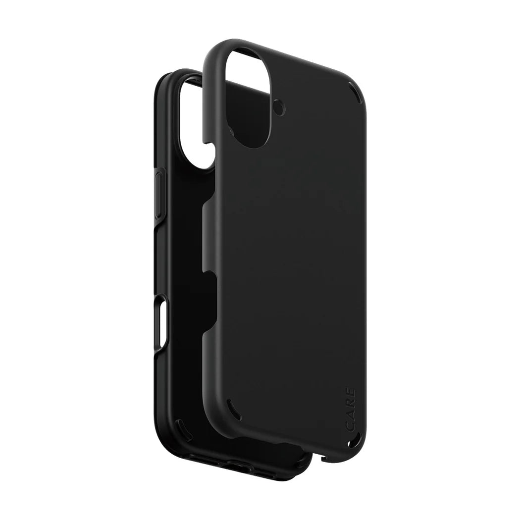 جراب CARE من PanzerGlass ذو الحماية المزدوجة باللون الأسود لهاتف iPhone 16 Plus